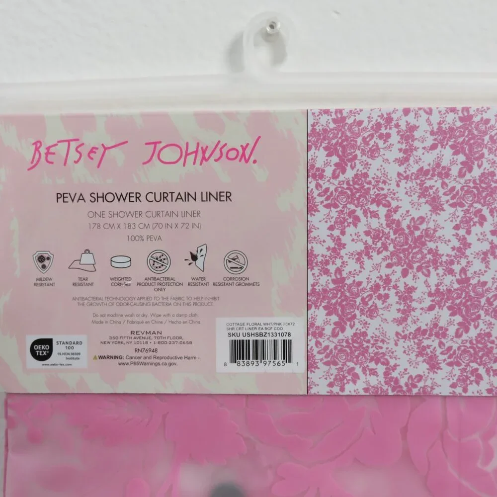 (#117) Betsey Johnson PEVA Curtain Liner Shower Curtain